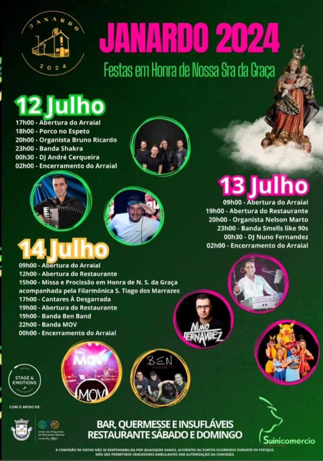 Cartaz Festas em Honra de N Sra da Graça 2024 - Janardo