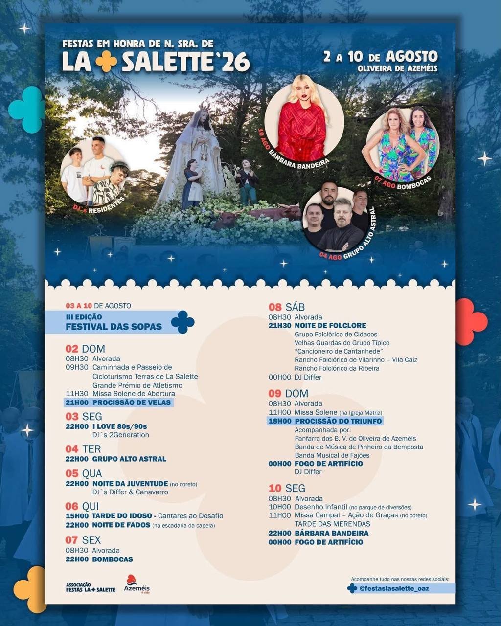 Cartaz Festas em honra de N. Sra. de La Salette 2026 - Oliveira de Azeméis