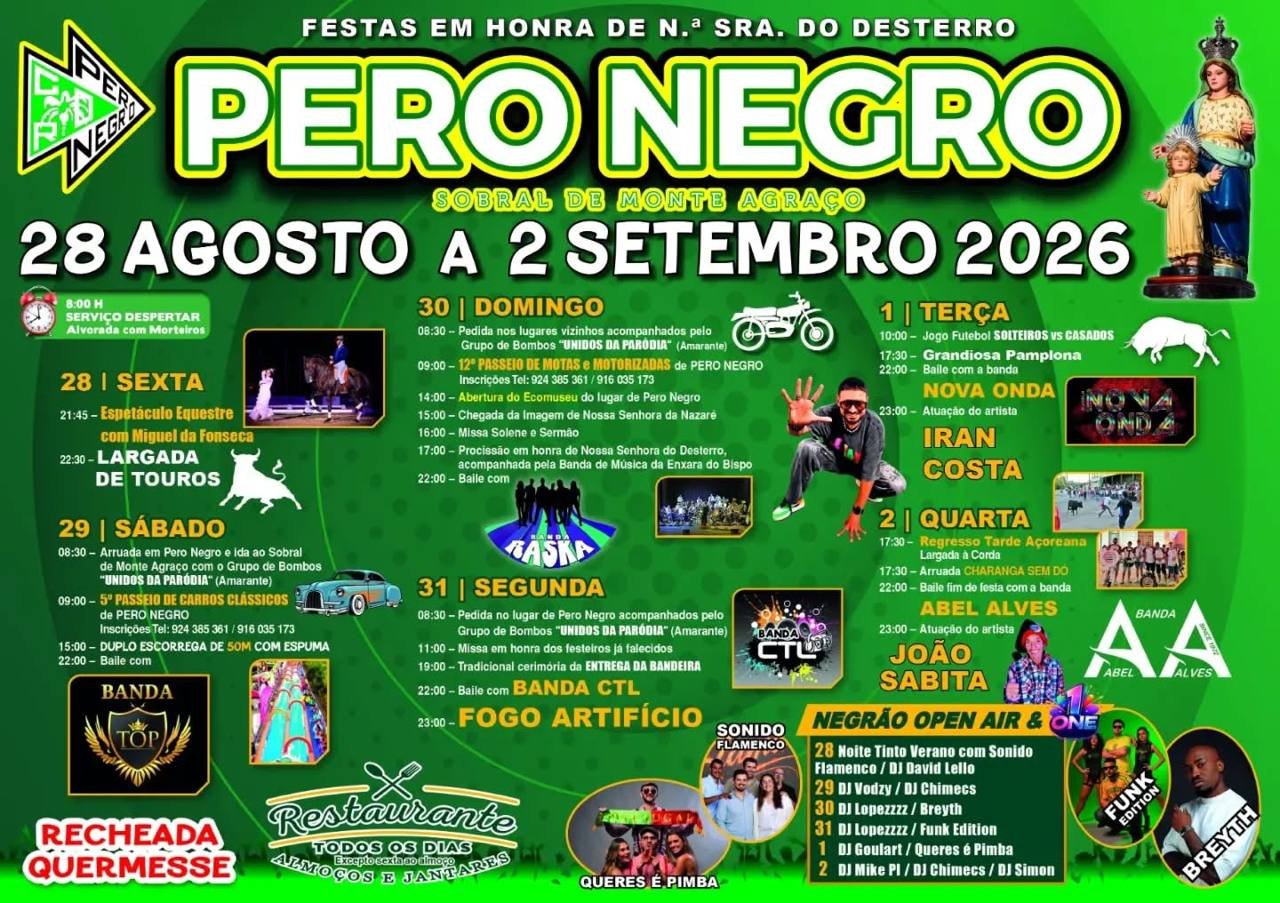 Cartaz Festas em honra de N.ª Sra. do Desterro 2026 - Pero Negro