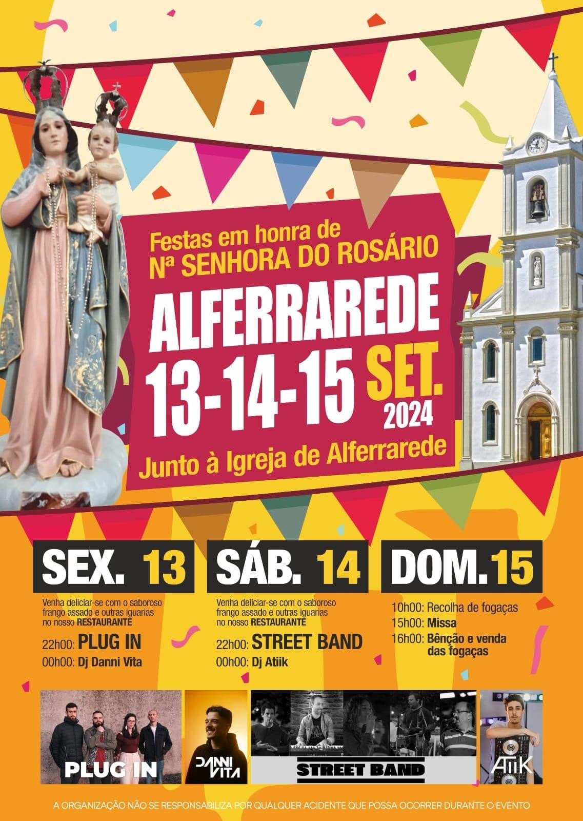 Cartaz Festas em honra de Nª Senhora do Rosário 2024 - Alferrarede