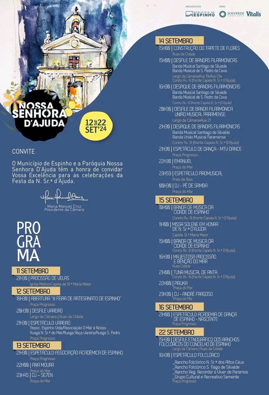 Cartaz Festas em Honra de Nossa Senhora da Ajuda 2024 - Espinho