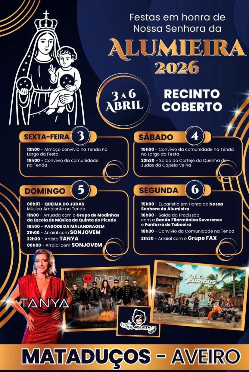 Cartaz Festas em honra de Nossa Senhora da Alumieira 2026 - Mataduços