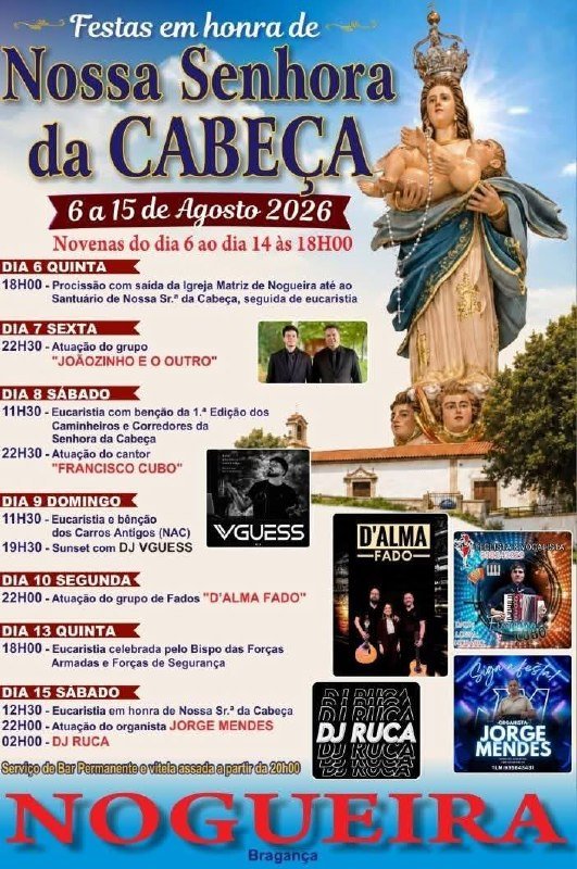 Cartaz Festas em honra de Nossa Senhora da Cabeça 2026 - Nogueira
