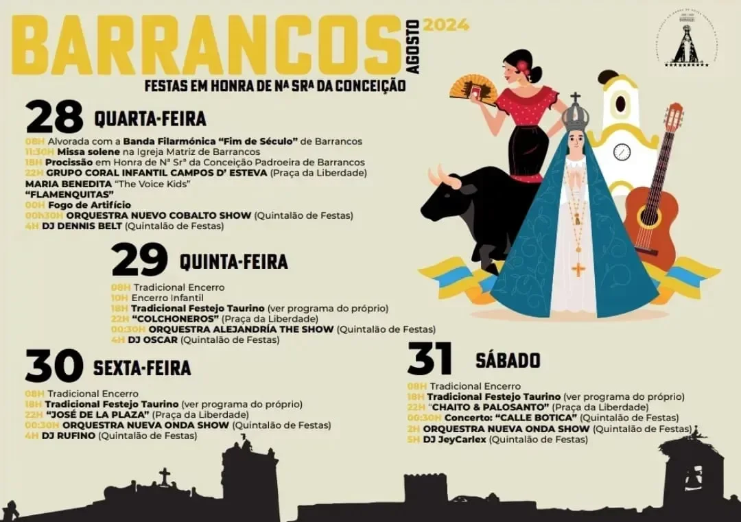 Cartaz Festas em Honra de Nossa Senhora da Conceição 2024 - Barrancos
