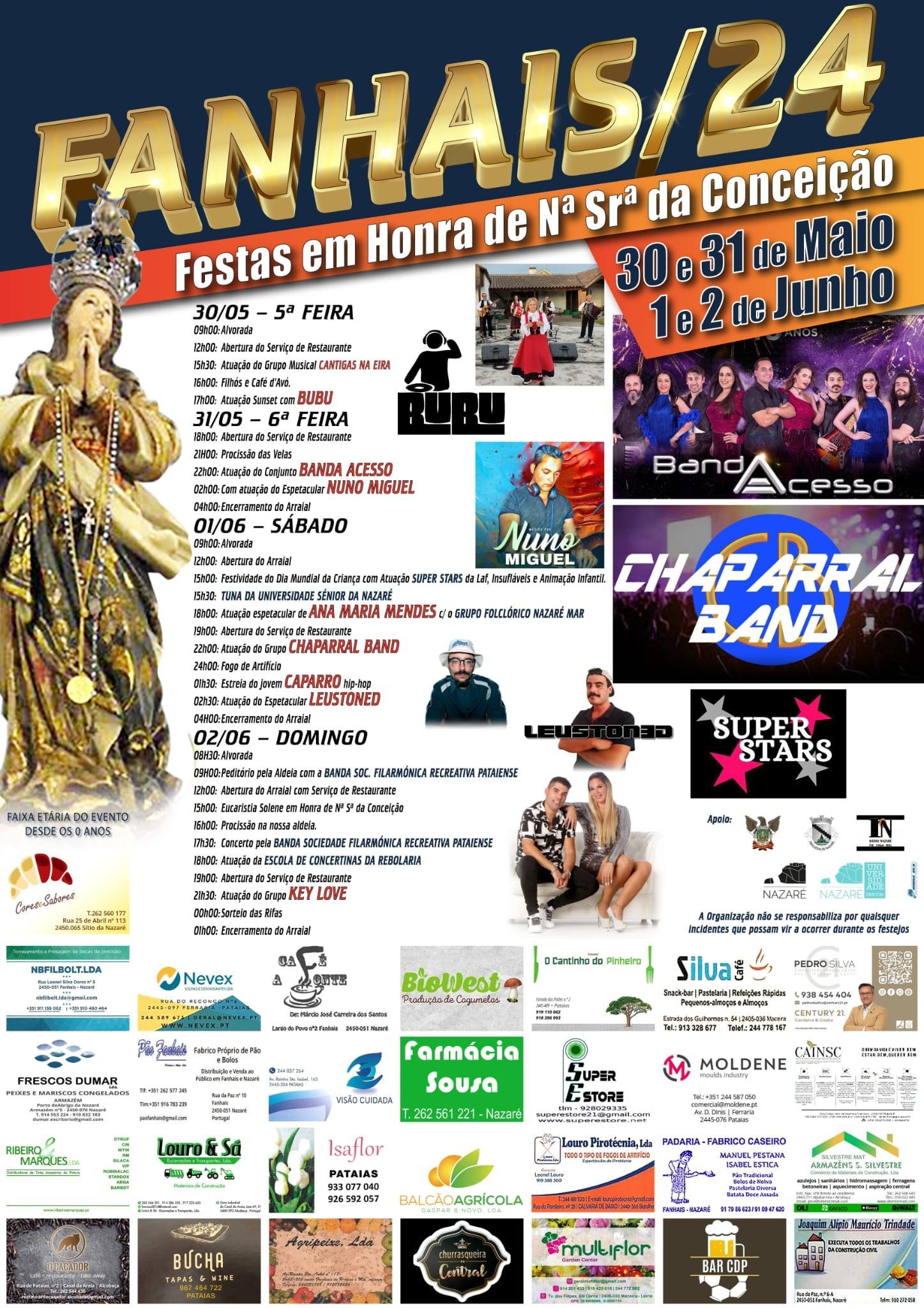 Cartaz Festas em Honra de Nossa Senhora da Conceição 2024 - Fanhais