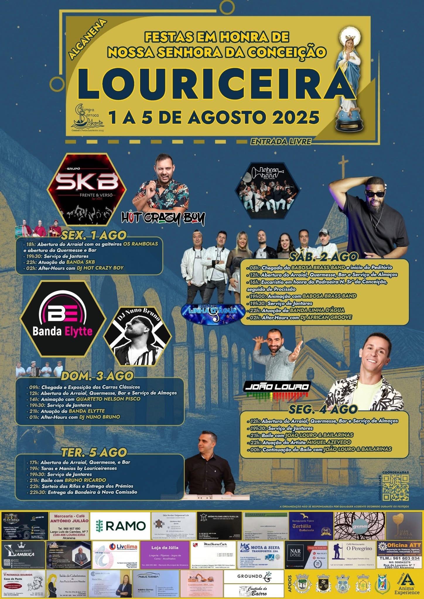 Cartaz Festas em Honra de Nossa Senhora da Conceição 2025 - Louriceira