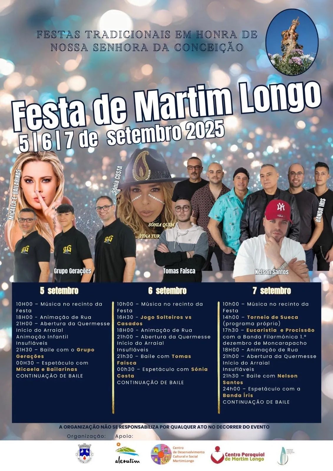 Cartaz Festas em Honra de Nossa Senhora da Conceição 2025 - Martim Longo