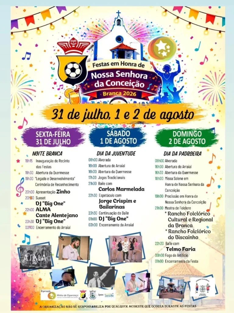 Cartaz Festas em Honra de Nossa Senhora da Conceição 2026 - Branca