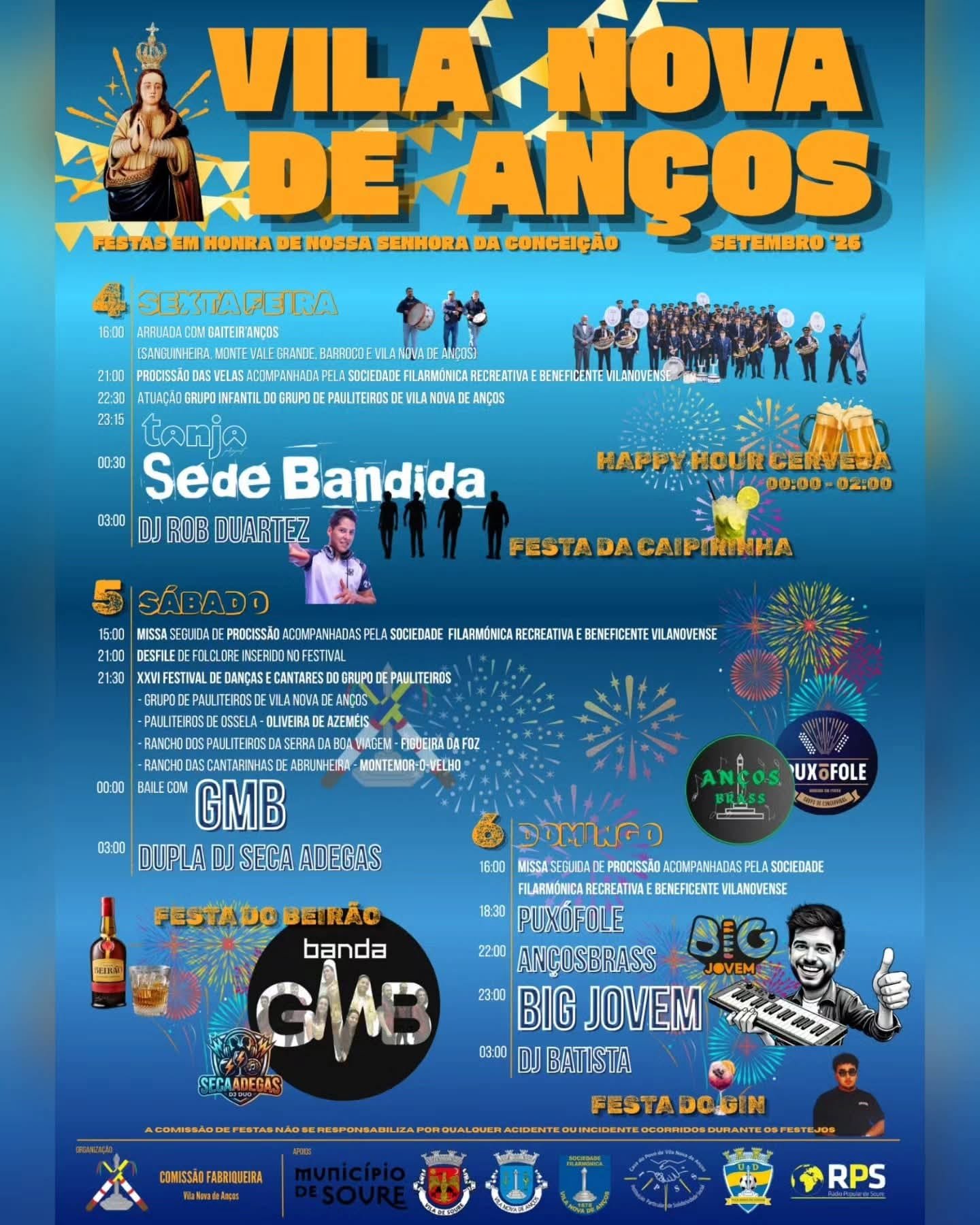 Cartaz Festas em honra de Nossa Senhora da Conceição 2026 - Vila Nova de Anços