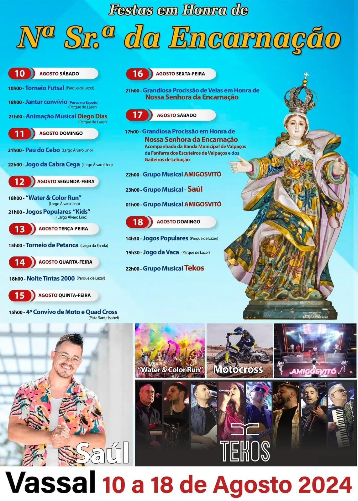 Cartaz Festas em Honra de Nossa Senhora da Encarnação 2024 - Valpaços