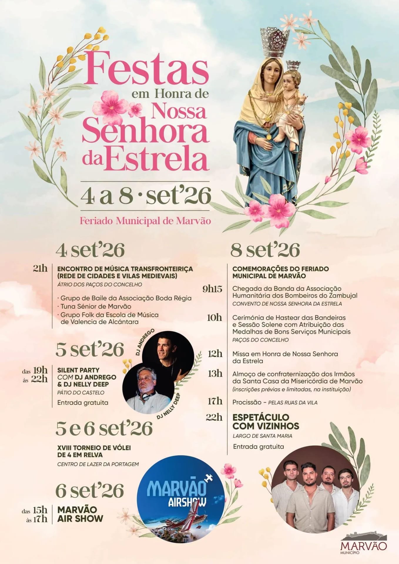 Cartaz Festas em honra de Nossa Senhora da Estrela 2026 - Marvão