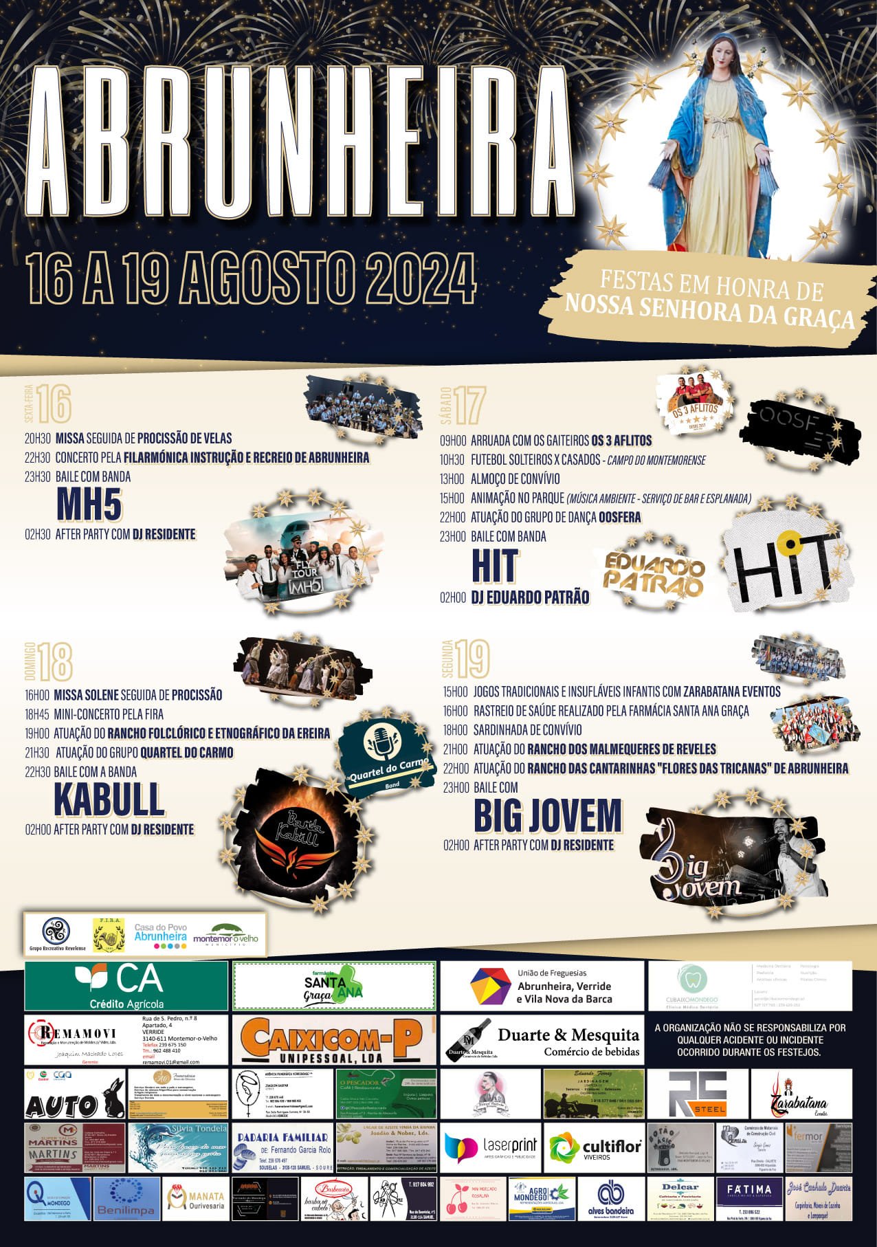 Cartaz Festas em Honra de Nossa Senhora da Graça 2024 - Abrunheira