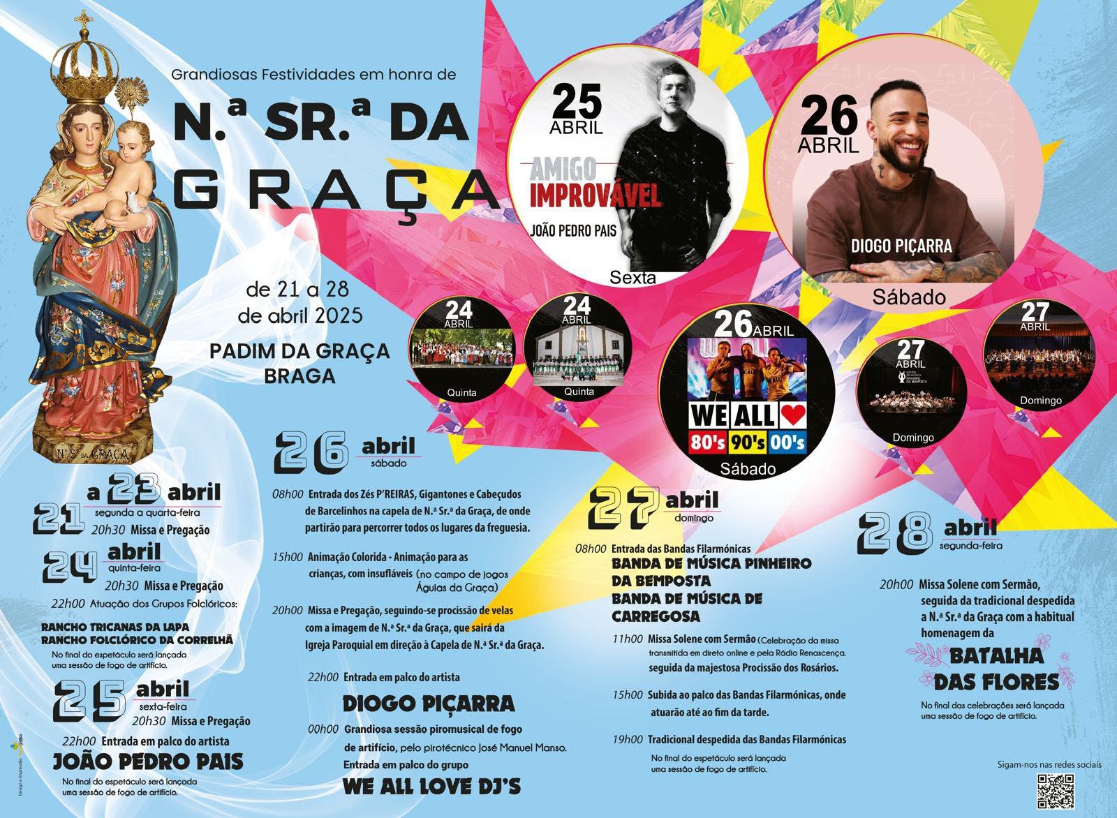 Cartaz Festas em Honra de Nossa Senhora da Graça 2025 - Braga