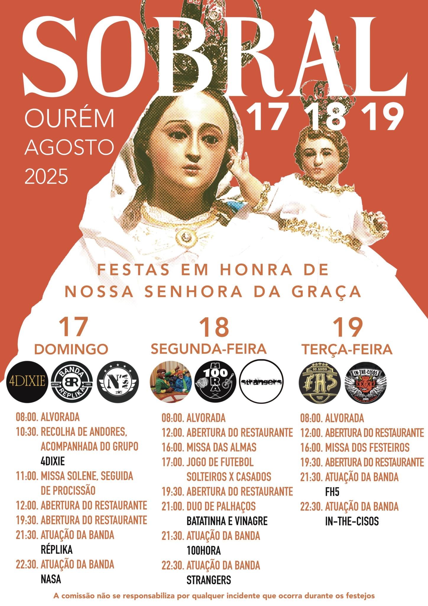 Cartaz Festas em Honra de Nossa Senhora da Graça 2025 - Sobral