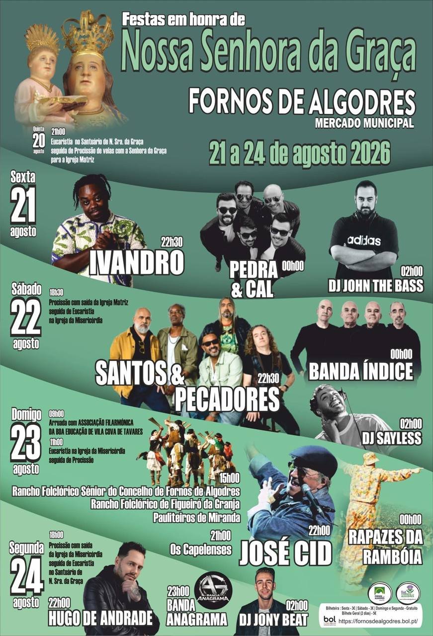 Cartaz Festas em honra de Nossa Senhora da Graça 2026 - Fornos de Algodres