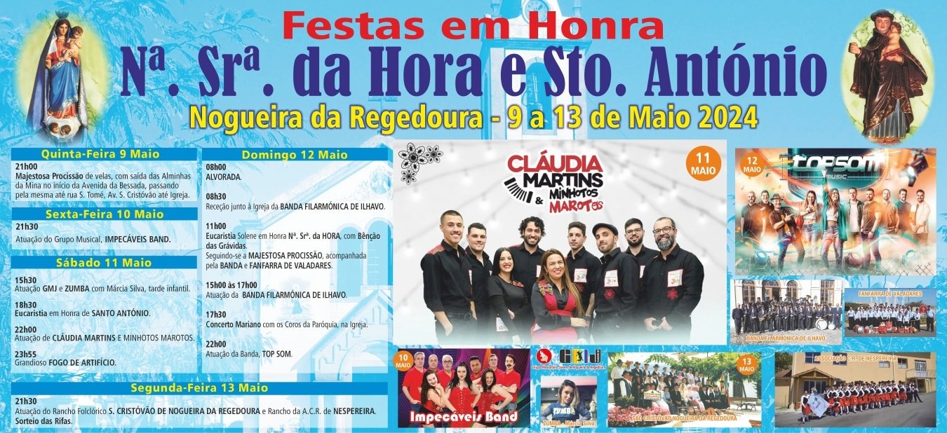 Cartaz Festas em Honra de Nossa Senhora da Hora 2024 - Nogueira da Regedoura