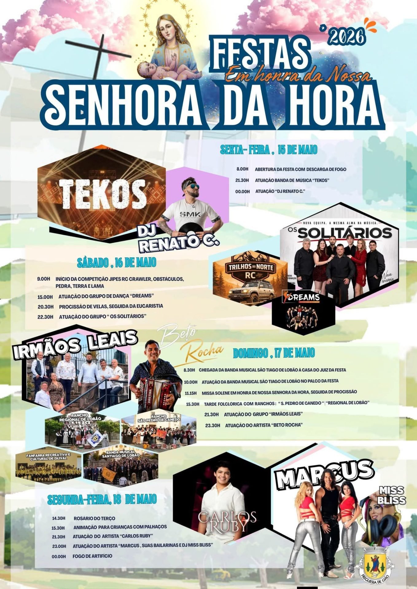 Cartaz Festas em honra de Nossa Senhora da Hora 2026 - Lobão