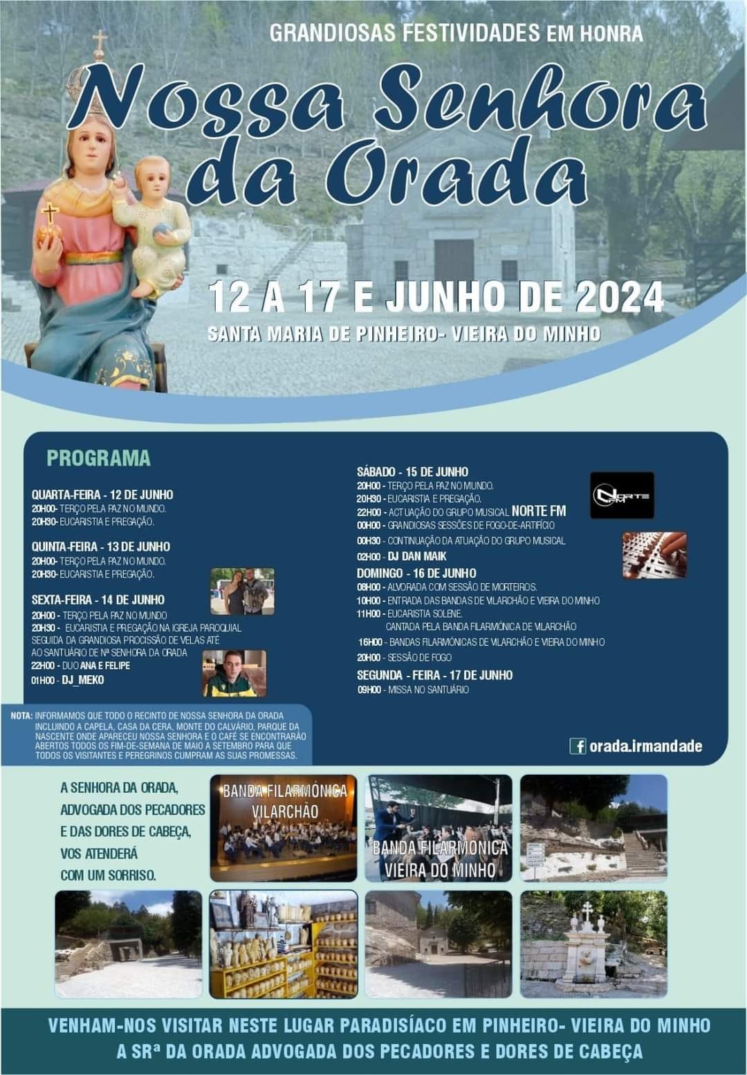 Cartaz Festas em Honra de Nossa Senhora da Orada 2024 - Pinheiro