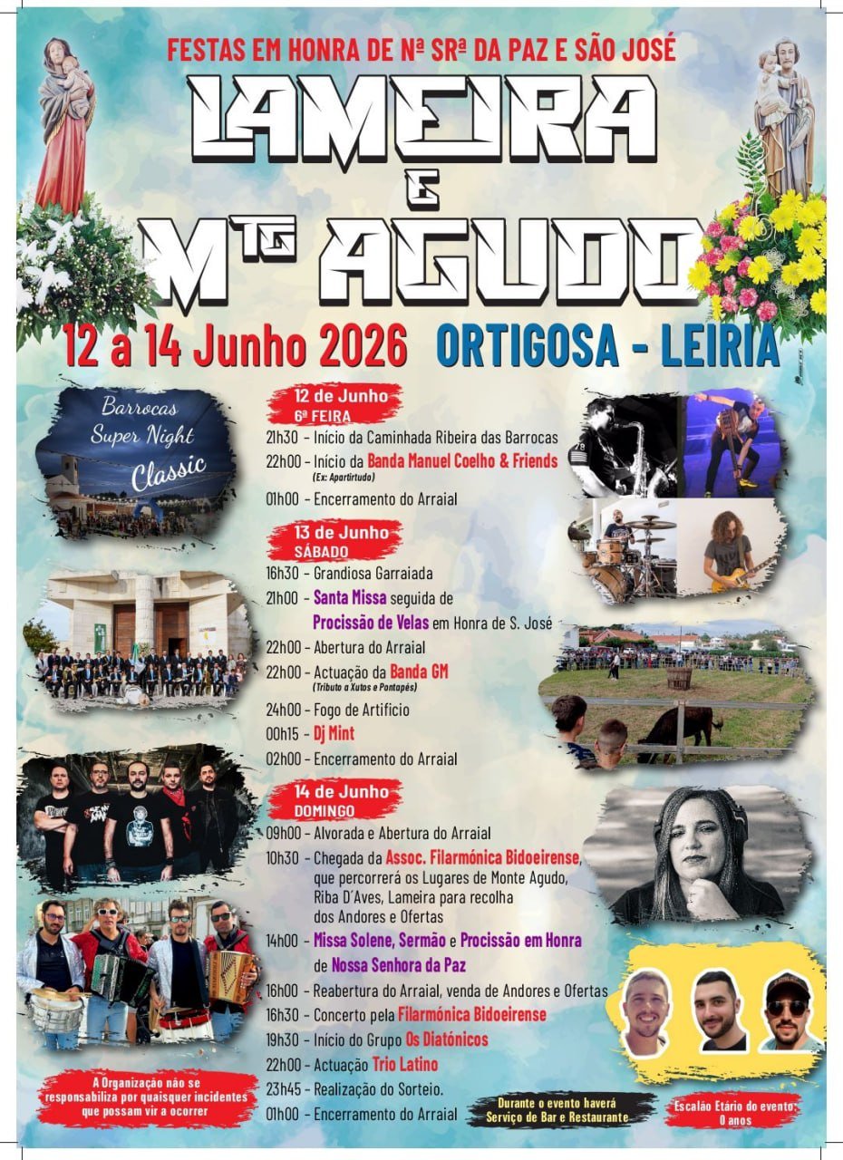 Cartaz Festas em honra de Nossa Senhora da Paz e São José 2026 - Ortigosa