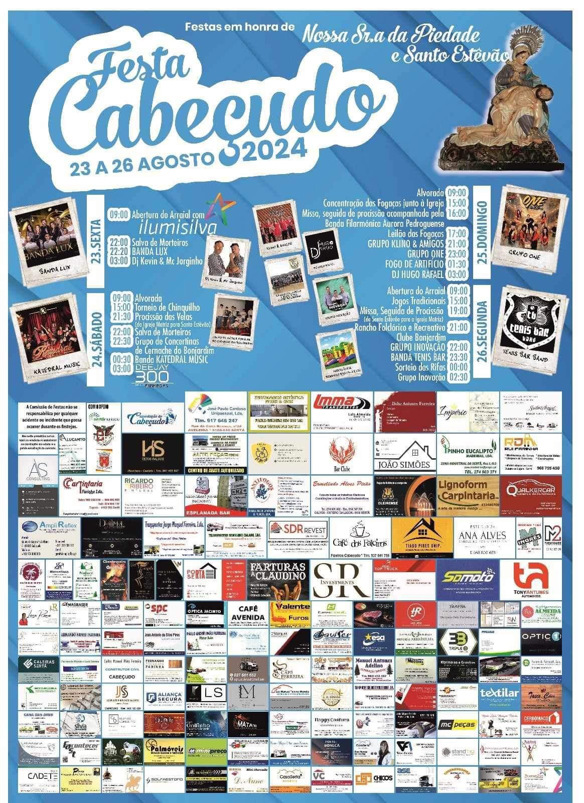 Cartaz Festas em Honra de Nossa Senhora da Piedade 2024 - Cabeçudo