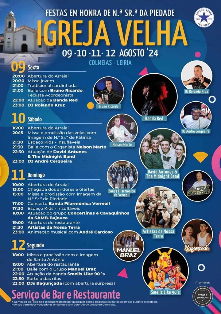 Cartaz Festas em Honra de Nossa Senhora da Piedade 2024 - Igreja Velha