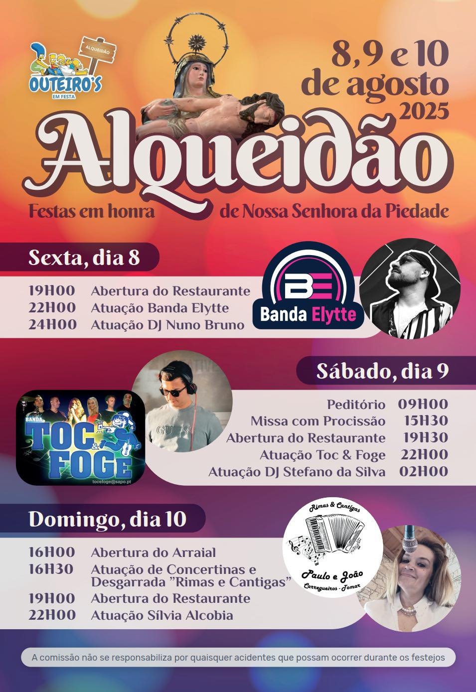 Cartaz Festas em Honra de Nossa Senhora da Piedade 2025 - Alqueidão