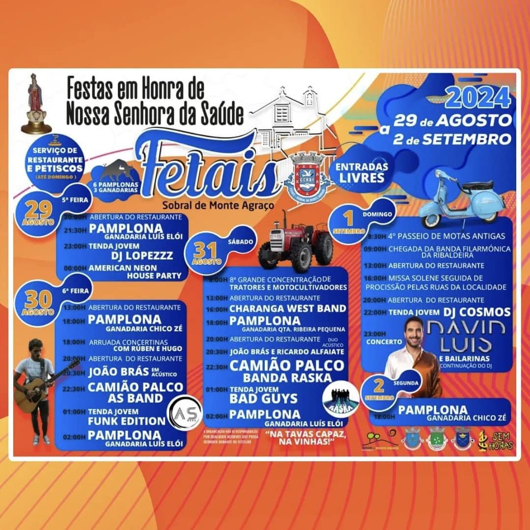 Cartaz Festas em Honra de Nossa Senhora da Saúde 2024 - Fetais