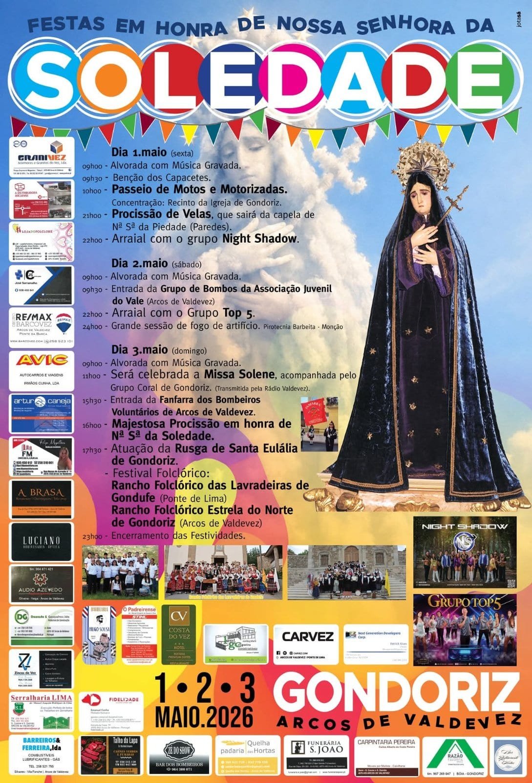 Cartaz Festas em honra de Nossa Senhora da Soledade 2026 - Gondoriz