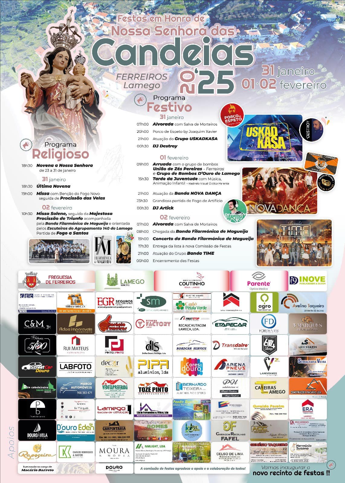 Cartaz Festas em honra de Nossa Senhora das Candeias 2025 - Lamego