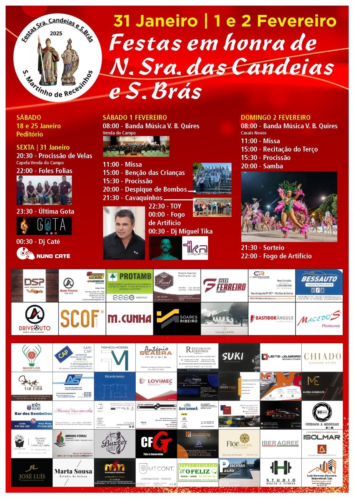 Cartaz Festas em Honra de Nossa Senhora das Candeias 2025 - Penafiel