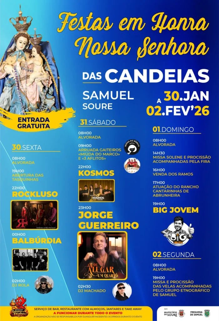 Cartaz Festas em honra de Nossa Senhora das Candeias 2026 - Samuel