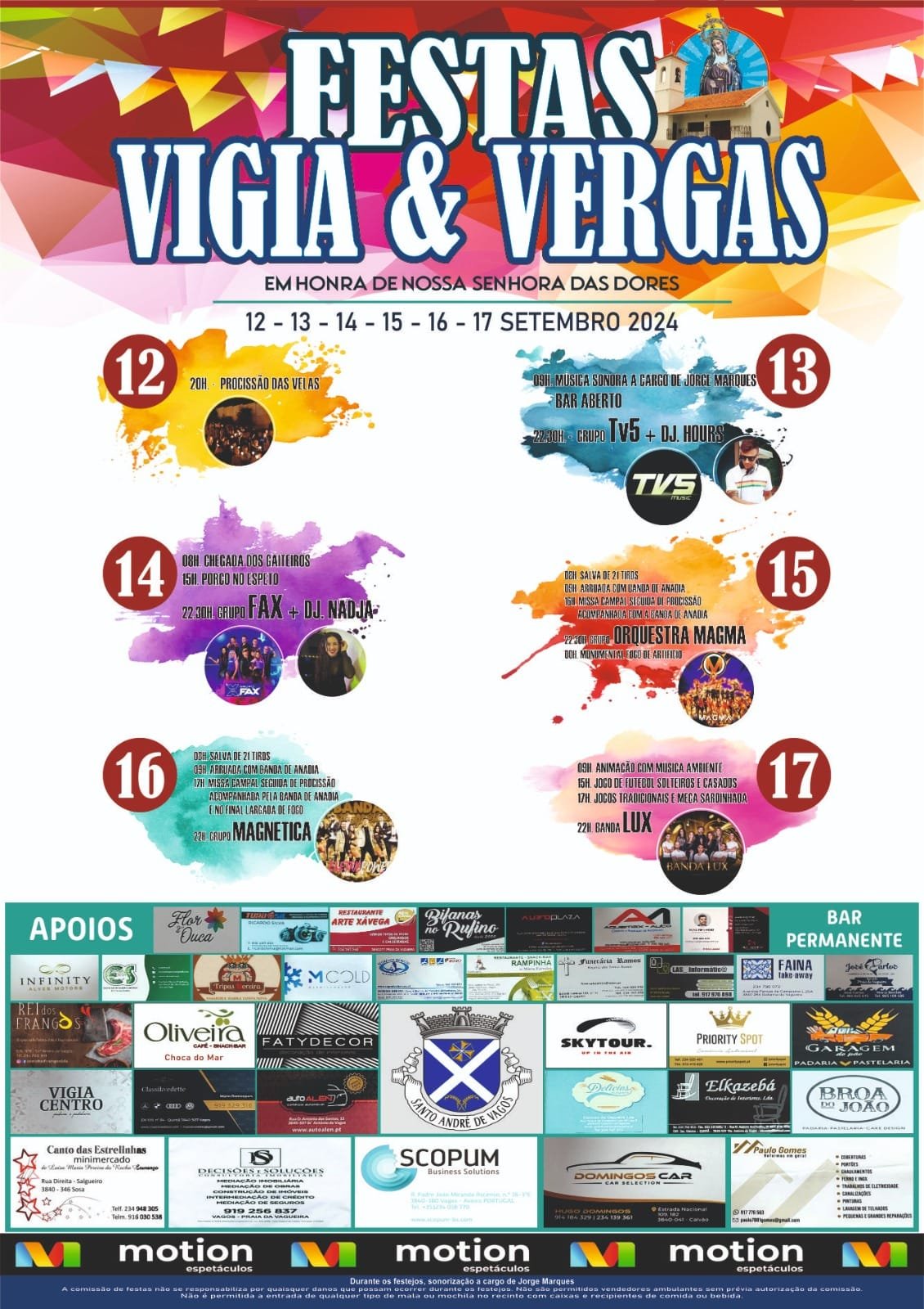 Cartaz Festas em Honra de Nossa Senhora das Dores 2024 - Vagos