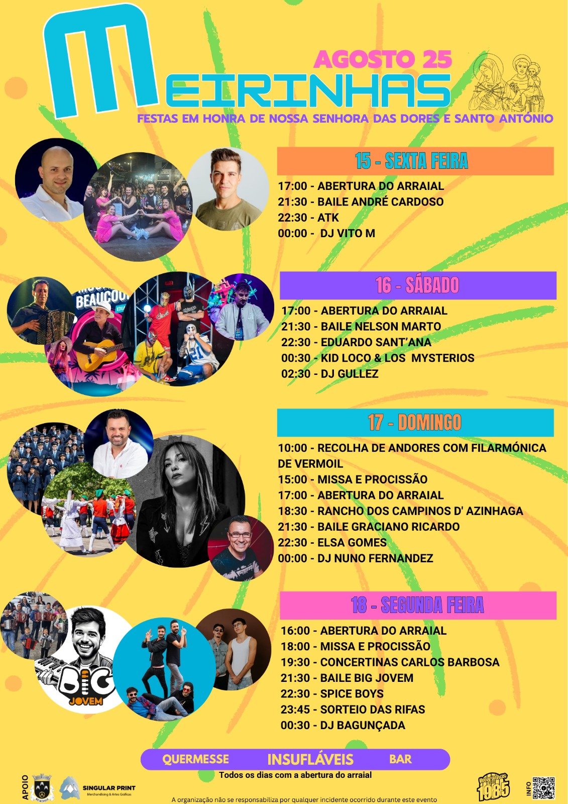 Cartaz Festas em Honra de Nossa Senhora das Dores 2025 - Meirinhas