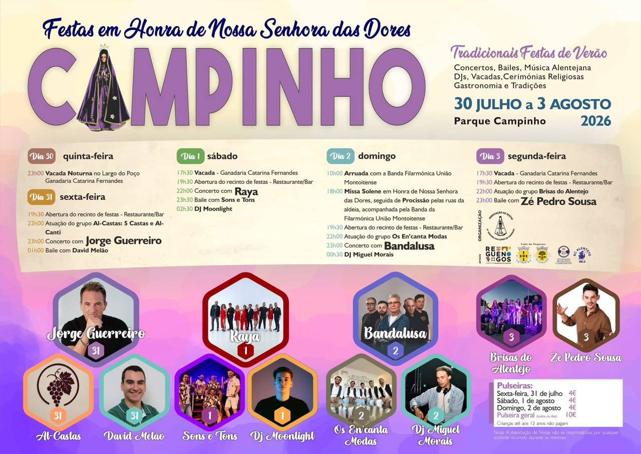 Cartaz Festas em Honra de Nossa Senhora das Dores 2026 - Campinho