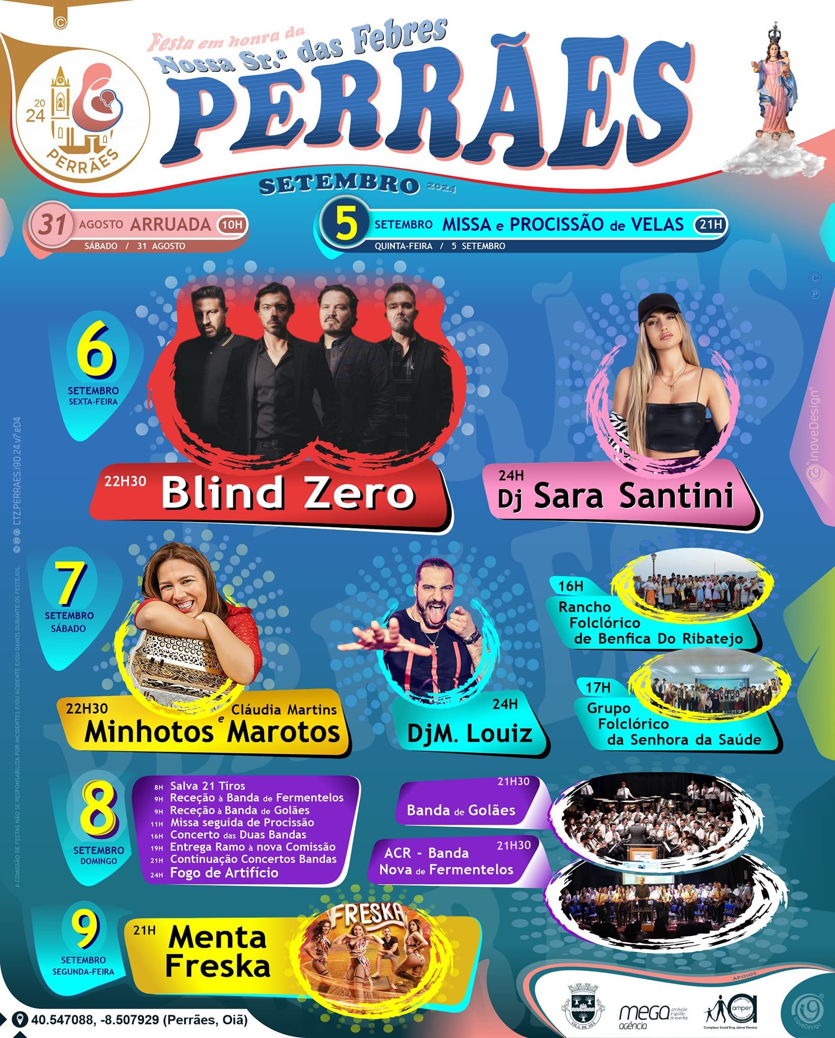 Cartaz Festas em Honra de Nossa Senhora das Febres 2024 - Perrães