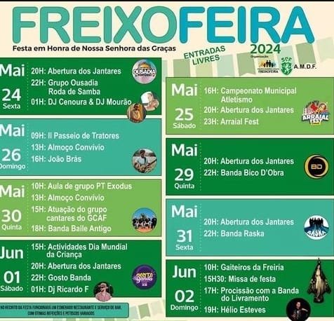 Cartaz Festas em Honra de Nossa Senhora das Graças 2024 - Freixofeira