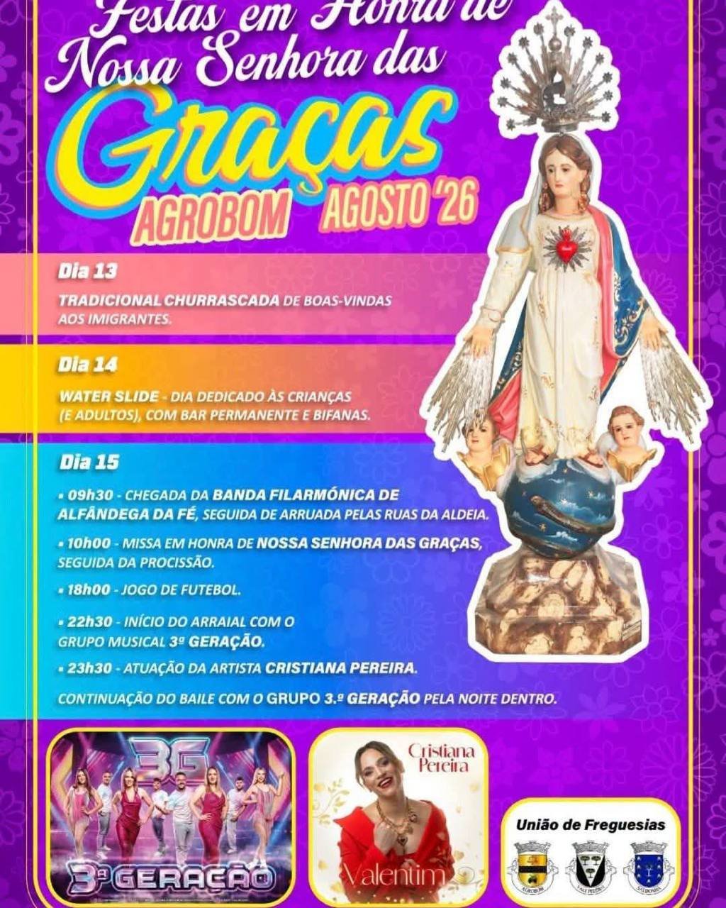 Cartaz Festas em honra de Nossa Senhora das Graças 2026 - Agrobom