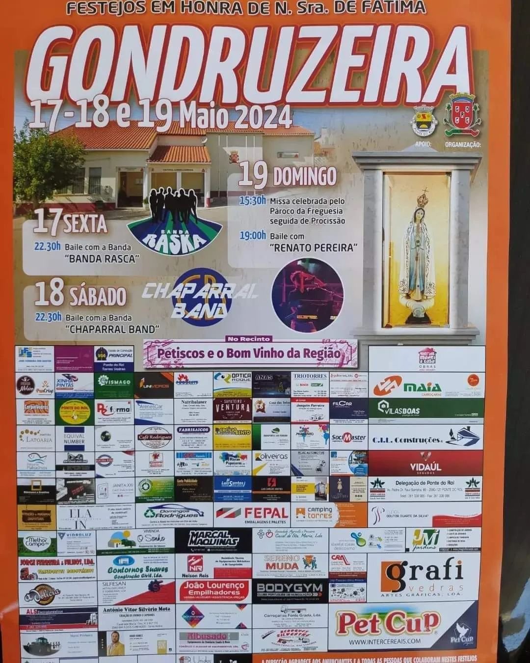 Cartaz Festas em Honra de Nossa Senhora de Fátima 2024 - Gondruzeira