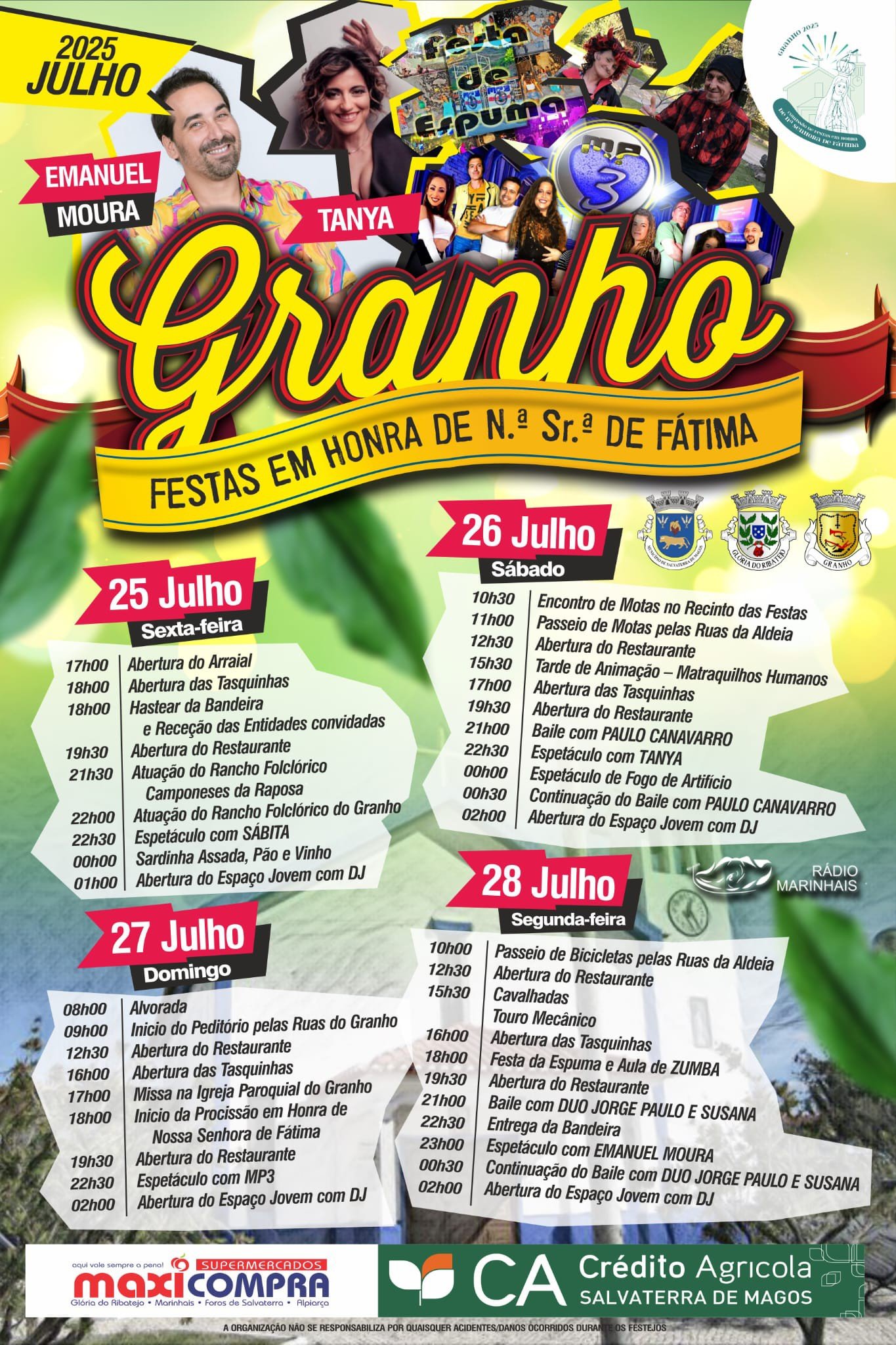 Cartaz Festas em Honra de Nossa Senhora de Fátima 2025 - Granho