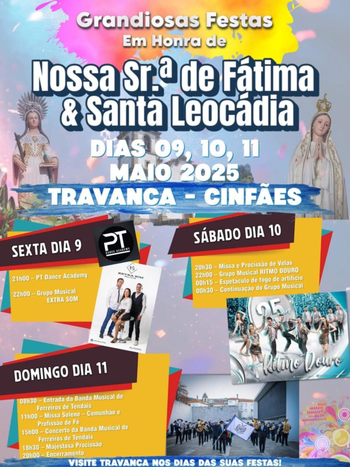 Cartaz Festas em Honra de Nossa Senhora de Fátima 2025 - Travanca
