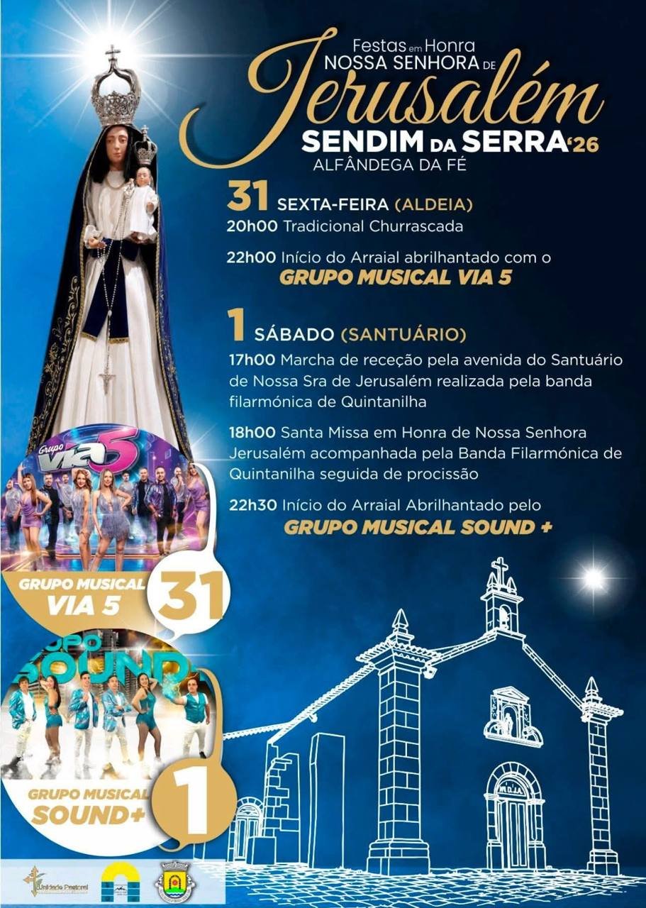 Cartaz Festas em Honra de Nossa Senhora de Jerusalém 2026 - Sendim da Serra