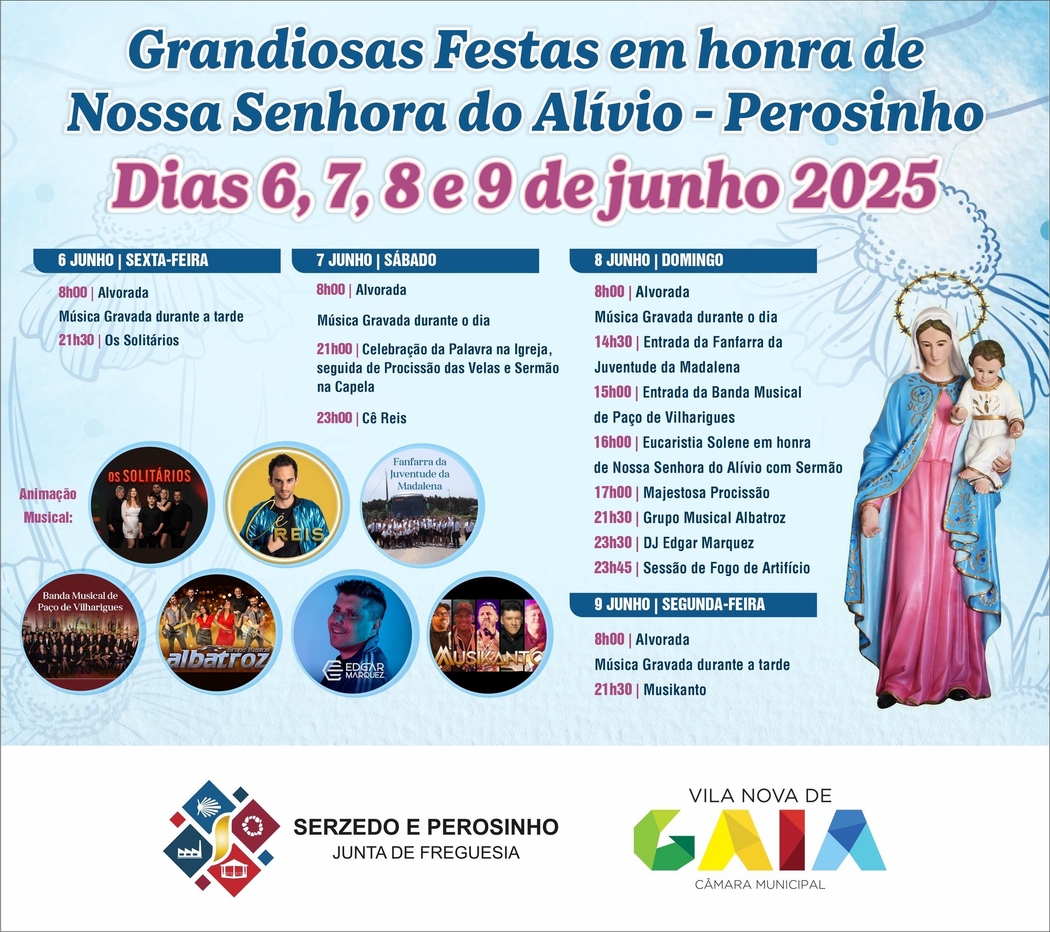 Cartaz Festas em Honra de Nossa Senhora do Alívio 2025 - Perosinho