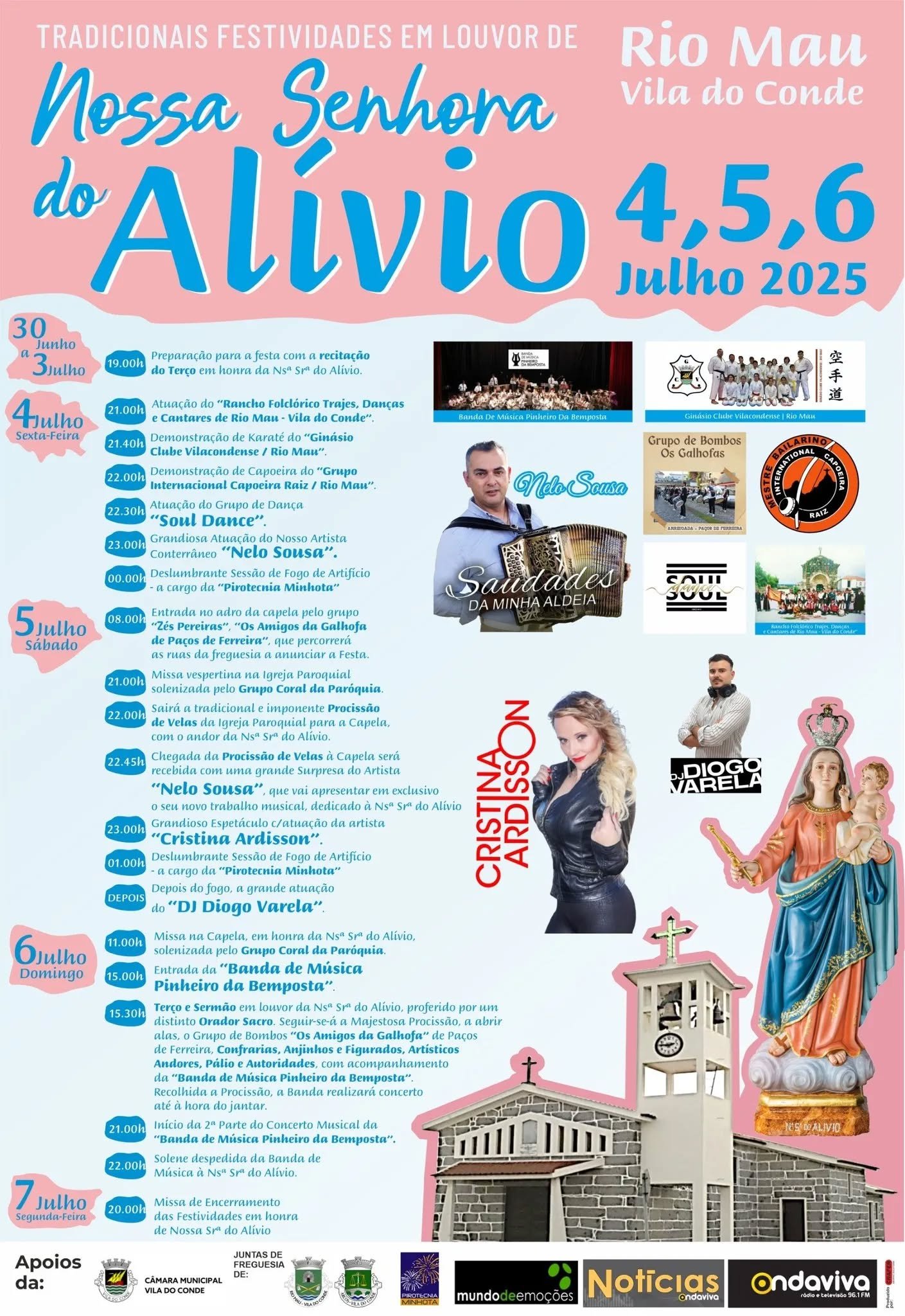 Cartaz Festas em Honra de Nossa Senhora do Alívio 2025 - Vila do Conde