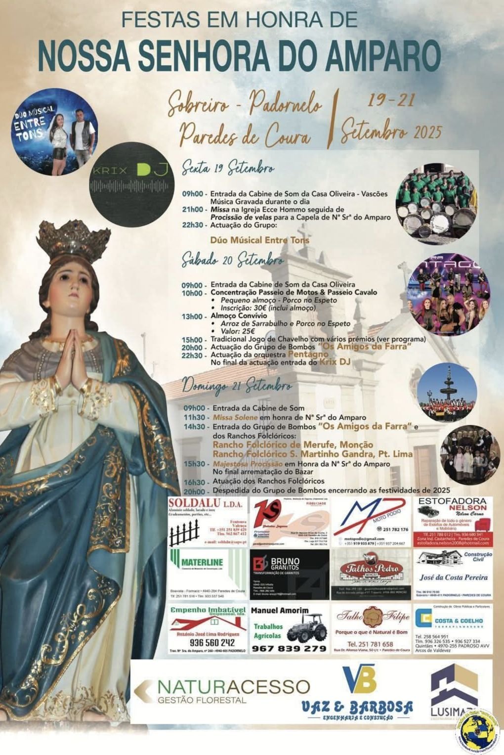 Cartaz Festas em Honra de Nossa Senhora do Amparo 2025 - Sobreiro