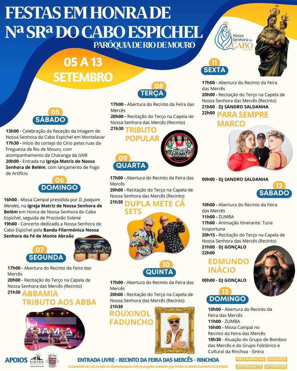 Cartaz Festas em honra de Nossa Senhora do Cabo Espichel 2026 - Rio de Mouro
