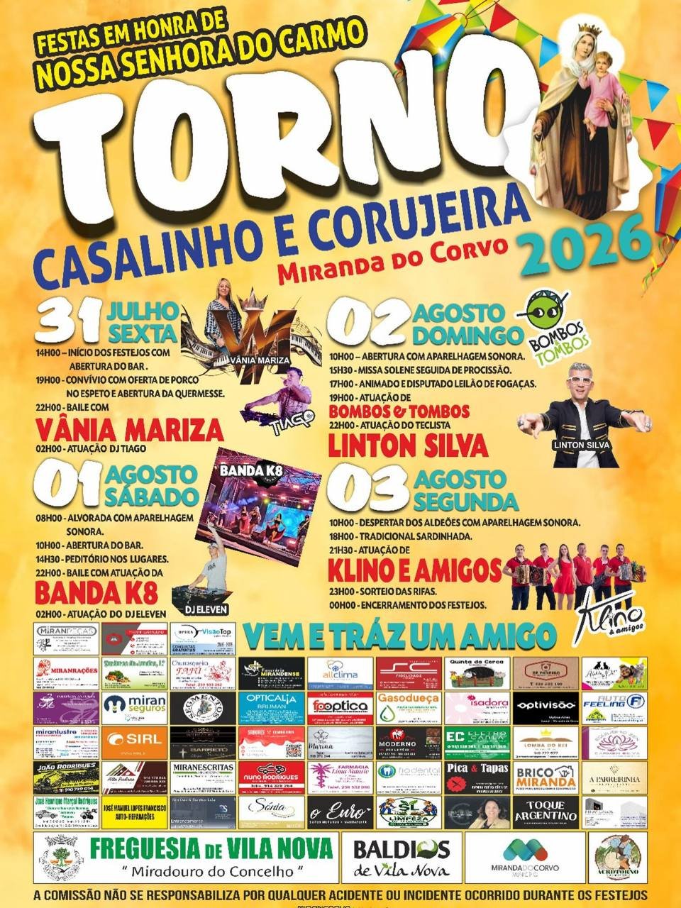 Cartaz Festas em honra de Nossa Senhora do Carmo 2026 - Torno