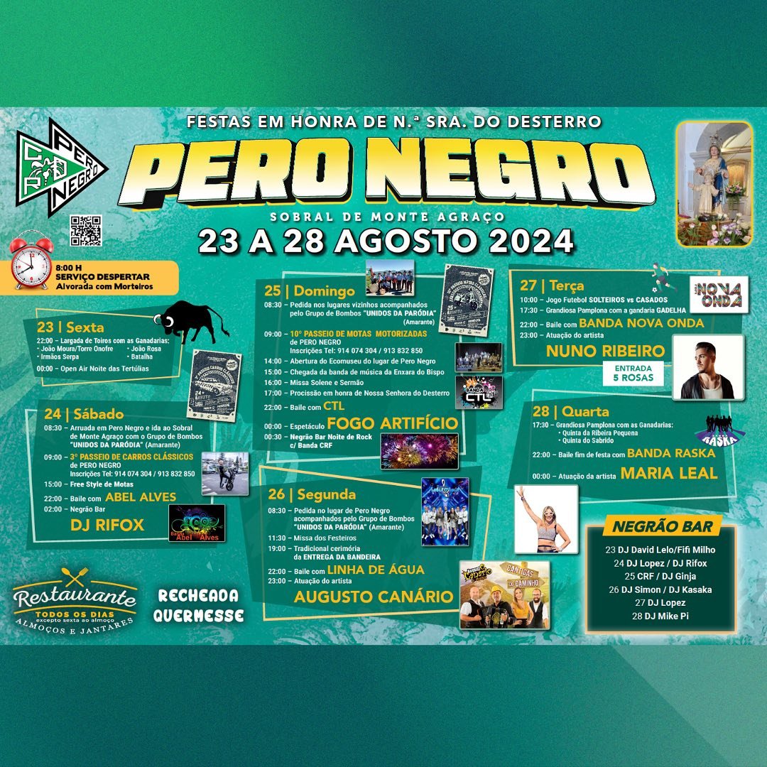 Cartaz Festas em Honra de Nossa Senhora do Desterro 2024 - Pero Negro