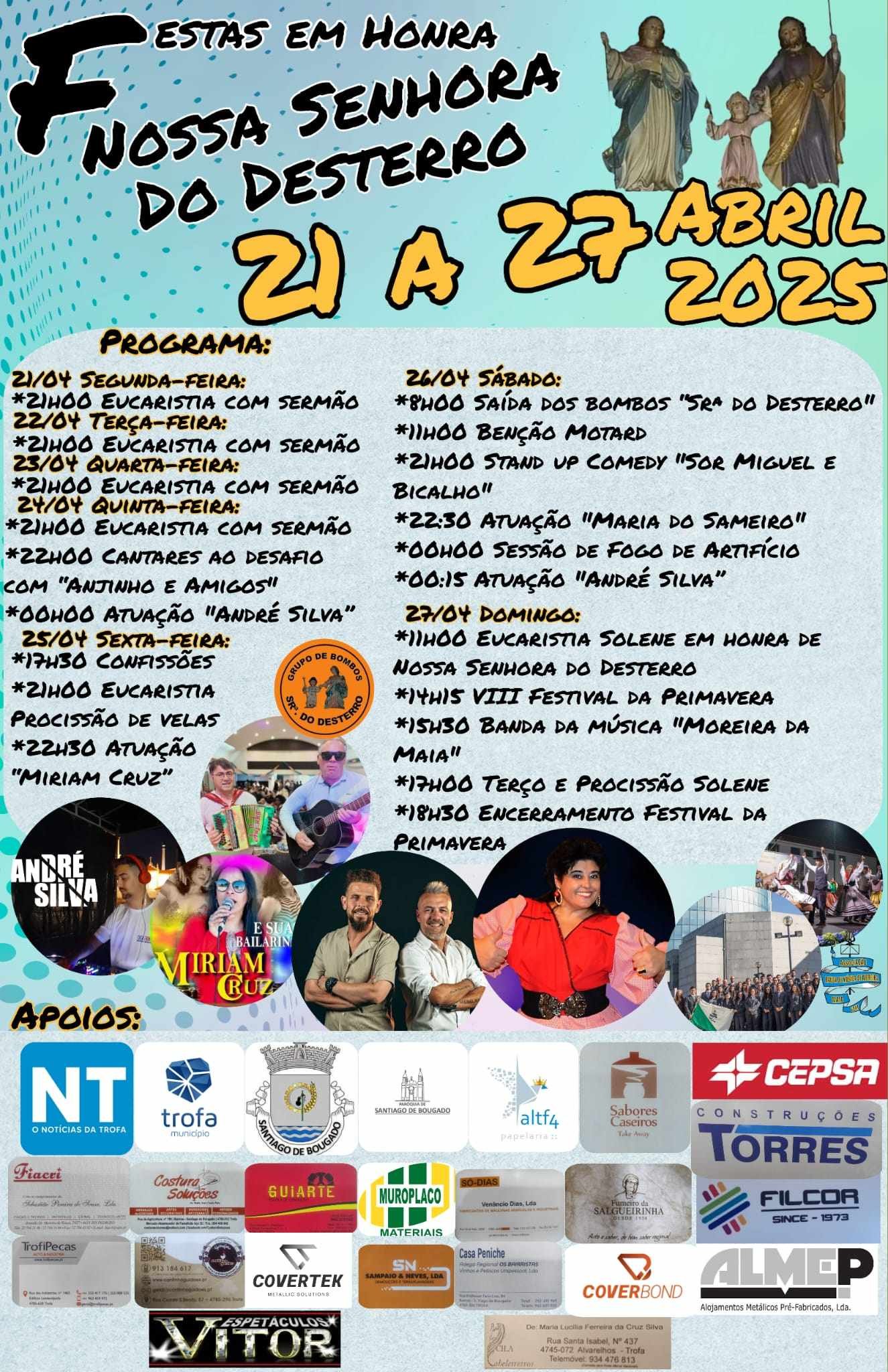 Cartaz Festas em Honra de Nossa Senhora do Desterro 2025 - Trofa