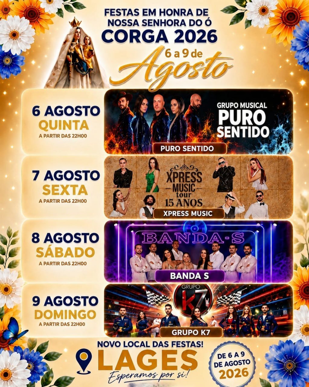 Cartaz Festas em honra de Nossa Senhora do Ó 2026 - Corga