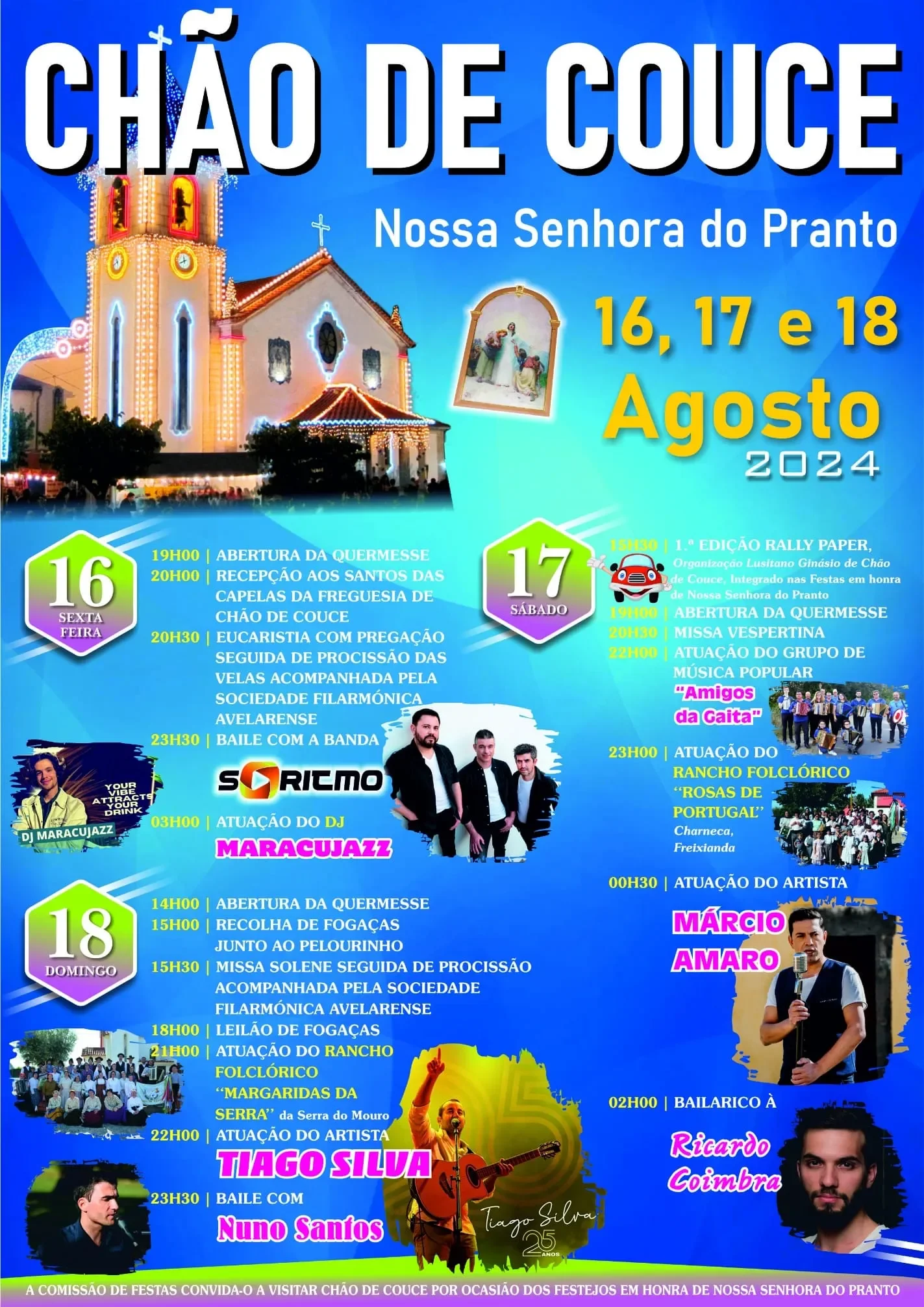 Cartaz Festas em Honra de Nossa Senhora do Pranto 2024 - Chão de Couce